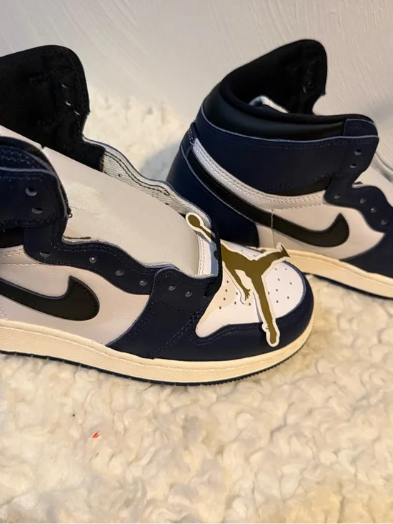 Nike High-Top Sneaker in Navy, White, and Black - Picture 6 of 10